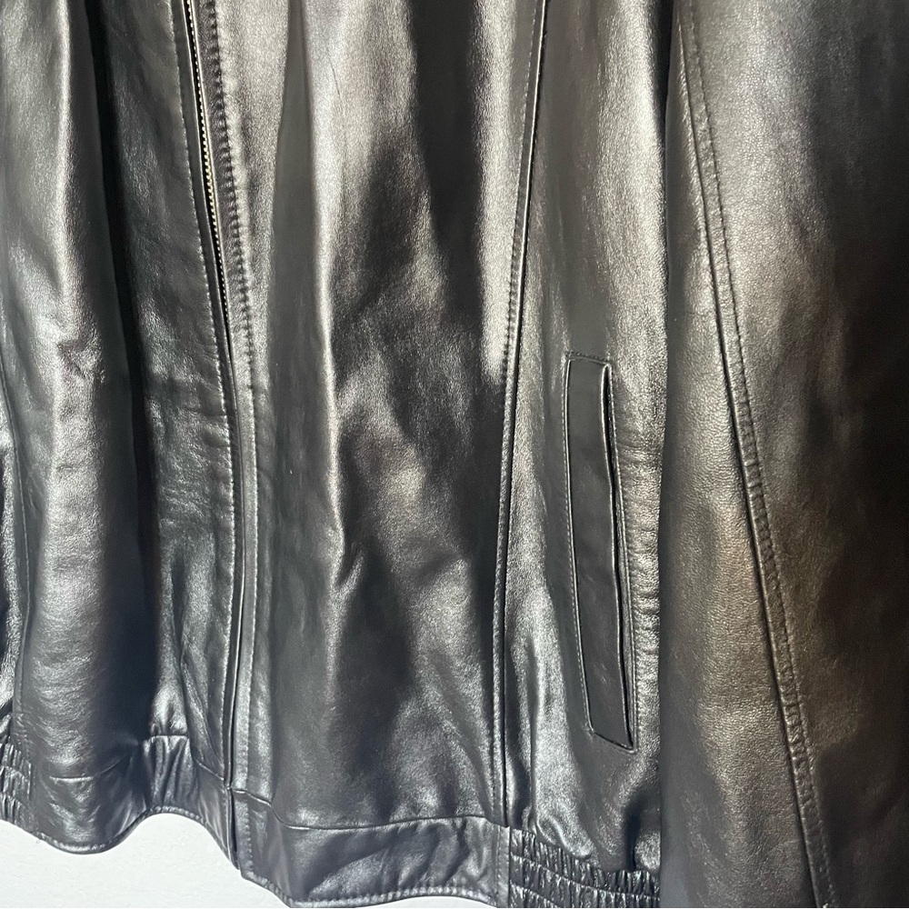 M. Julian Genuine Leather Black Mens Zip Up Jacket Size 2XL - Picture 12 of 16